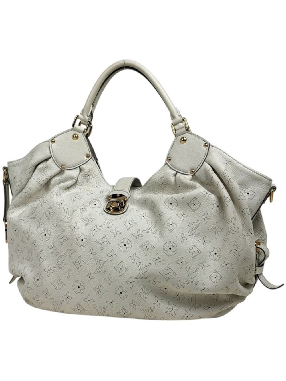 Louis Vuitton Mahina L Handbag Perforated Monogram Blanc